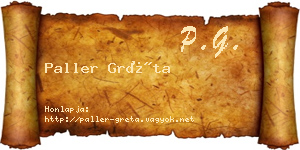 Paller Gréta névjegykártya